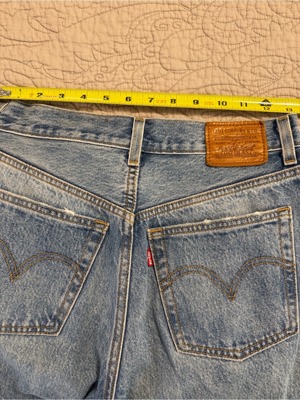 Levi's Light Blue Distressed Wide-Leg Culotte‎ Jeans - Picture 3 of 6
